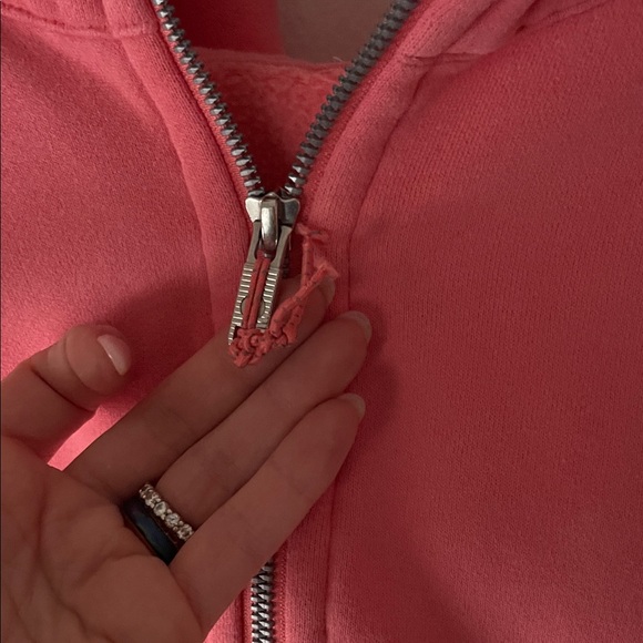 Lululemon Cropped Scuba Hoodie Pink Half-Zip Hoodie - Picture 2 of 3
